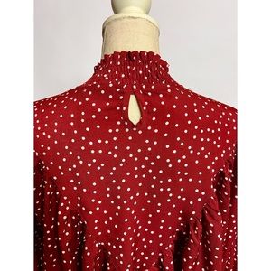 NWOT Boohoo Polka Dot Crop High Neck Top Sz M